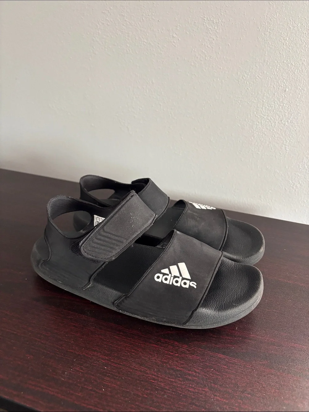 adidas Black Kids' Dual-Strap Sport Sandals